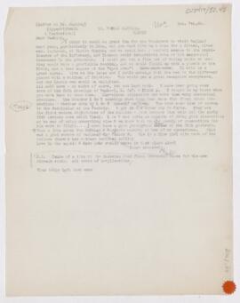 Letter to Harvey Cushing, December 7, 1909