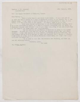 Letter to Harvey Cushing, January 13, 1913