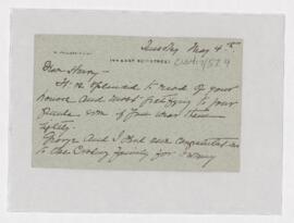 Letter to Harvey Cushing, May 4, 1926(?)