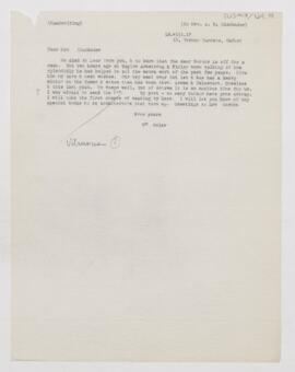 Letter to Mrs. Alexander Dougall Blackader, August 13, 1917