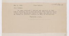 Letter to Emanuel Libman, May 3, 1911
