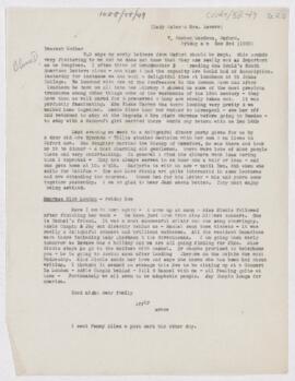 Letter to Mrs. John Revere