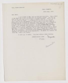 Letter to Mabel Brewster, August 29, 1907