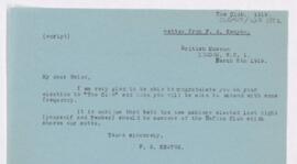 Letter to William Osler, March 5, 1919