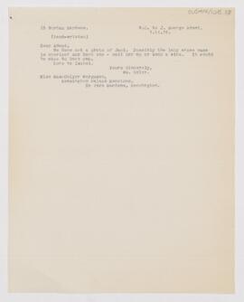 Letter to John George Adami, February 1, 1918