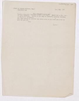 Letter to Edward F. Milburn, May 4, 1916