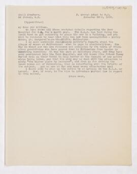 Letter to William Osler, November 26, 1915