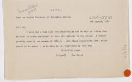 Letter to Anson Phelps(?) Stokes, August 5, 1912
