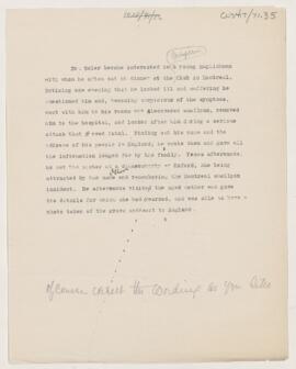 Account relationship, Osler's relationship to a young Englishman ,