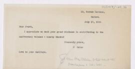 Letter to Joseph Hersey Pratt, July 17, 1919