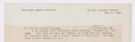 Letter to St. Clair Thomson, February 20, 1919