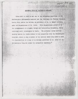 Excerpts from Dr. Croskey's Account, 1887-1889