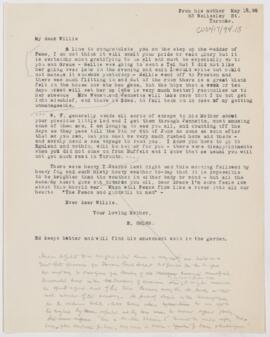 Letter to William Osler, May 19, 1898
