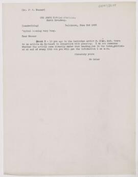 Letter to John H. Musser, June 3, 1889