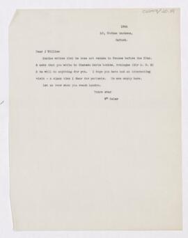 Letter to James William White, July 19, 1915