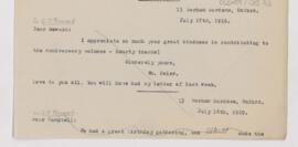Letter to Campbell Palmer Howard, July 17, 1919