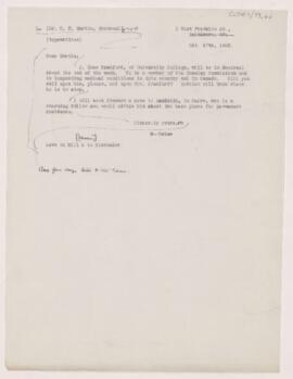 Letter to Charles Ferdinand Martin, October 27, 1903