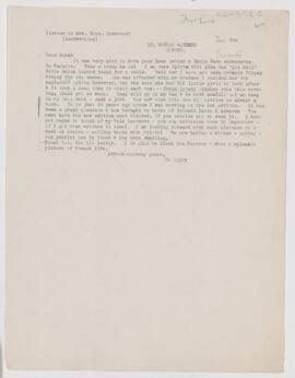 Letter to Mabel Brewster, January 5, 1912
