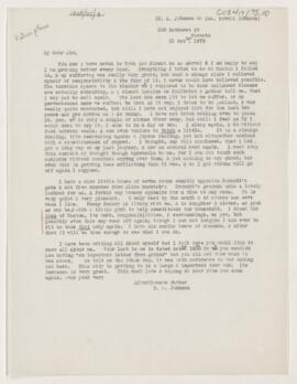 Letter to James Bovell (Jimmie) Johnson, October 31, 1879