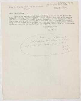 Letter to John Young Walker MacAlister, February 11, 1913