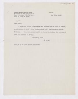 Letter to James William White, July 24, 1915