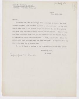Letter, October 18, 1910