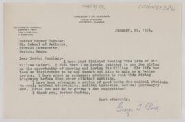 Letter to Harvey Cushing, January 29, 1926