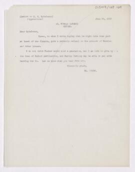 Letter to Marion Harry Spielmann, June 30, 1919
