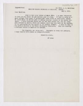 Letter to Archibald Byron Macallum, May 2, 1916