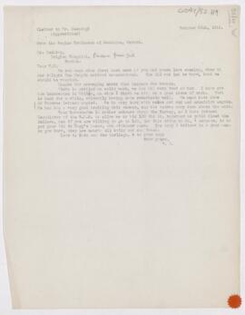 Letter to Harvey Cushing, October 30, 1916