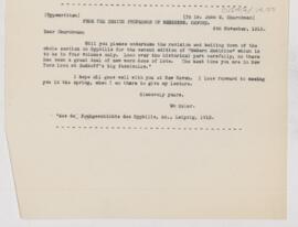 Letter to John Woolman Churchman, November 6, 1912