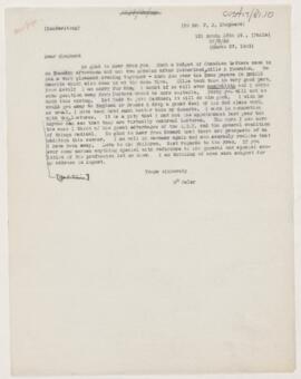Letter to Francis John Shepherd, March 27, 1885