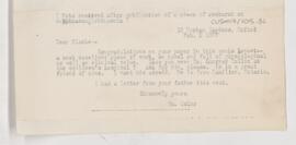 Letter to Thomas Wood Clarke, February 2, 1907