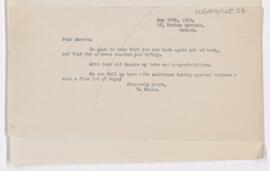 Letter to John William Amesse, May 20, 1919