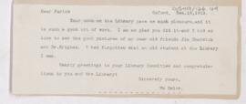 Letter to John W. Farlow, December 18, 1918