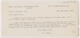 Letter to John Young Walker MacAlister, February 24, 1915
