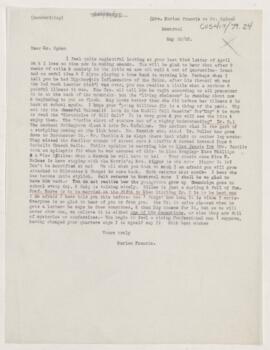 Letter to Henry Vining Ogden, May 20, 1883