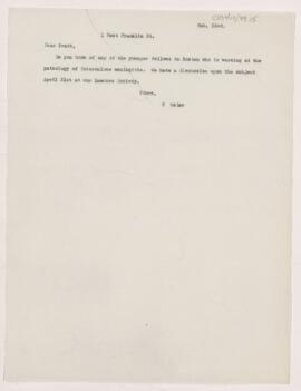 Letter to Joseph Hersey Pratt, February 23, 1903(?)