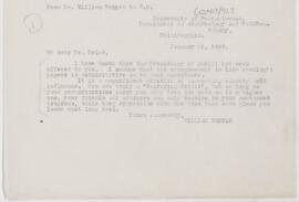 Letter to William Osler, January 10, 1895