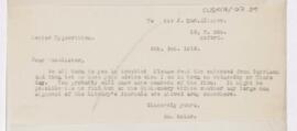 Letter to John Young Walker MacAlister, February 8, 1919