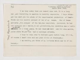 Letter to Karl Friedrich Wenckebach, March 20, 1906