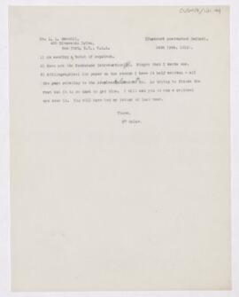 Letter to Leonard L. Mackall, February 14, 1916