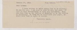 Letter to Emanuel Libman, January 27, 1913