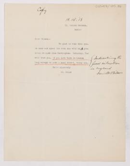 Letter to Louis Blanchard Wilson, April 19, 1918
