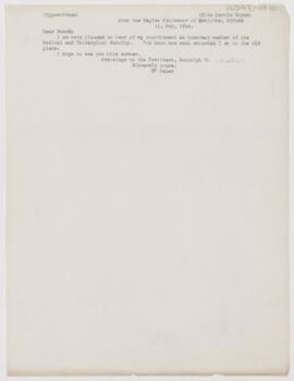 Letter to John Ruhrah, May 11, 1914