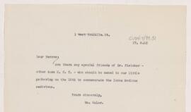 Letter to H.C. Yarrow, April 8, 1903
