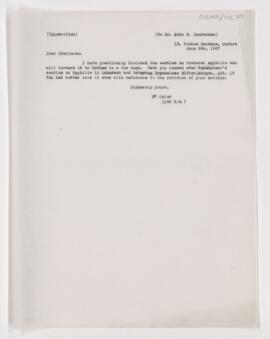 Letter to John Woolman Churchman, June 5, 1907