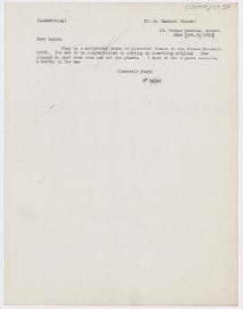 Letter to Marshal Fabyan, February 22, 1915