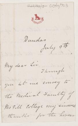 Letter to Robert Palmer(?) Howard, July 9, 1874
