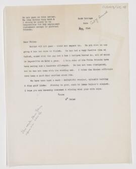 Letter to James William White, August 31, 1907